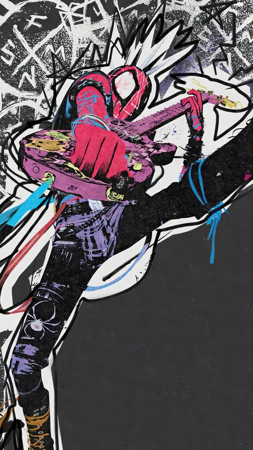 Spider-Punk Playing Guitar in Spider-Man: Across the Spider-Verse