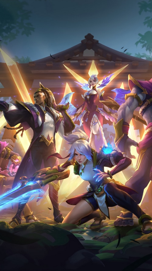 League of Legends characters in a mystical setting