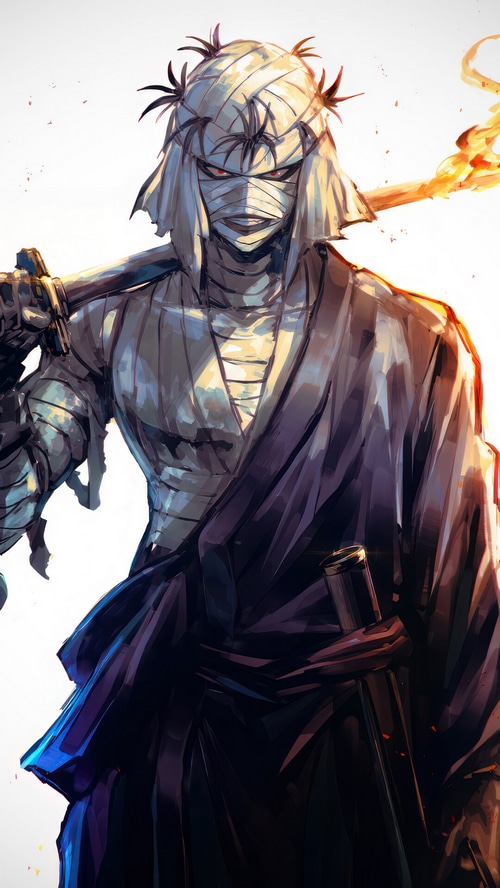 Makoto Shishio from Rurouni Kenshin with a katana