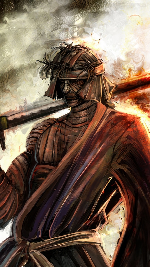 Makoto Shishio with Katana