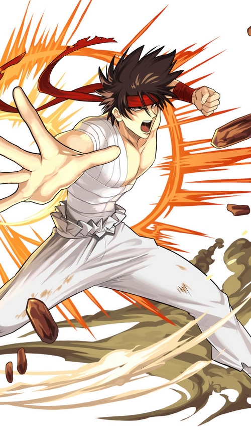 Sanosuke Sagara from Rurouni Kenshin fighting