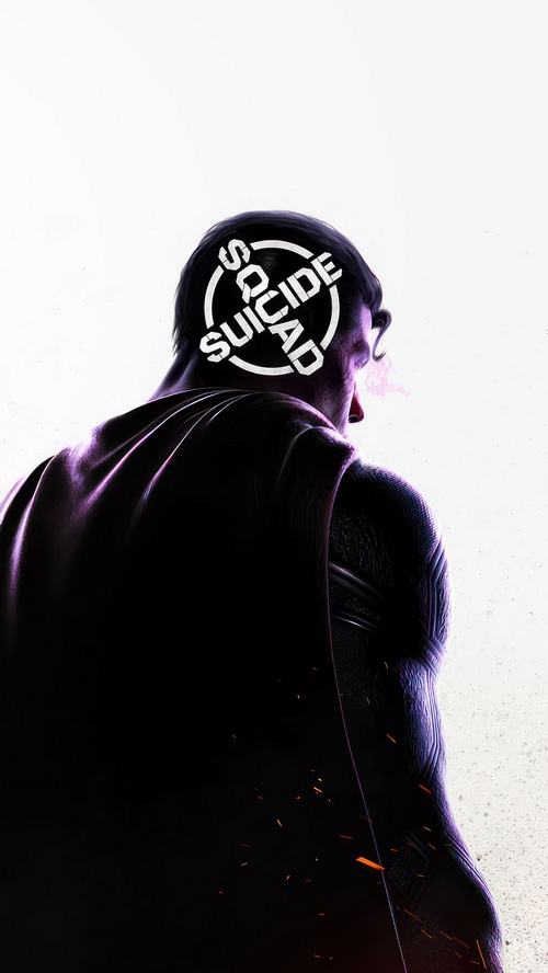 Superman with Suicide Squad logo on head