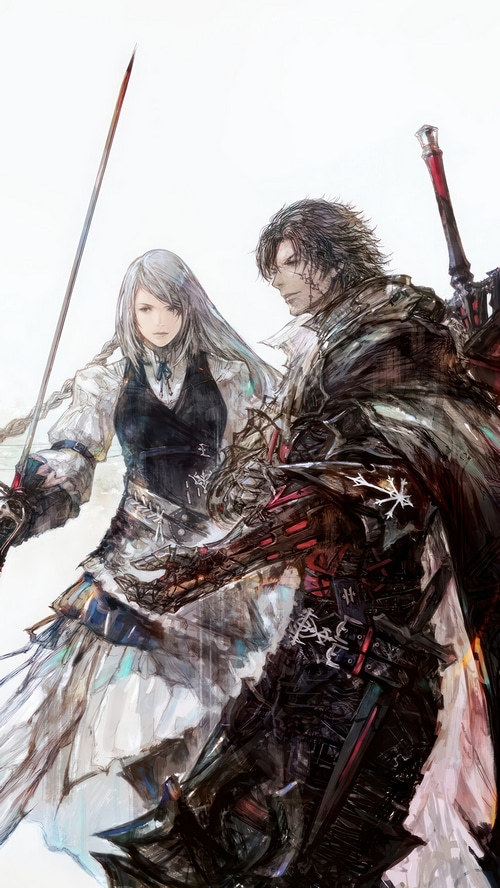 Jill Warrick and Clive Rosfield from Final Fantasy XVI