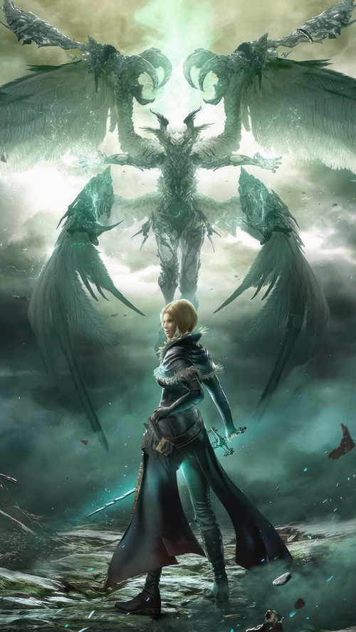 Benedikta Harman confronts a dragon in Final Fantasy 16