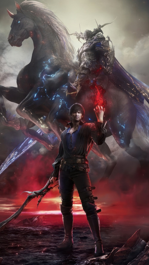 Barnabas Tharmr and a dark horse in Final Fantasy XVI