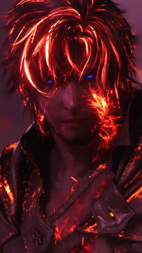 Clive Rosfield from Final Fantasy XVI with fiery hair