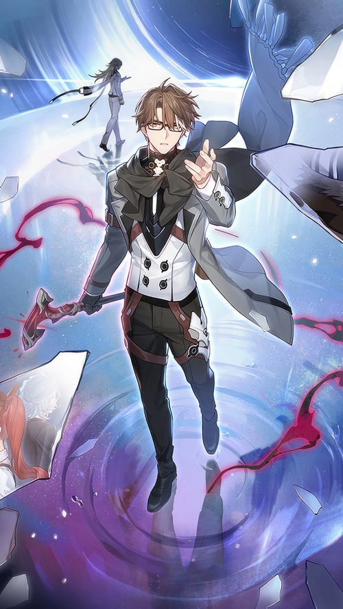 Welt Yang from Honkai Star Rail with a weapon