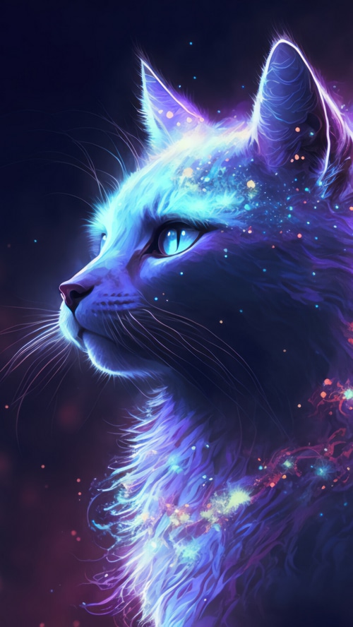 Cosmic Cat with Blue Eyes