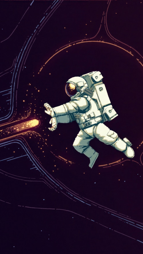 Astronaut performing Kamehameha in space