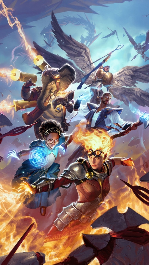 Magic The Gathering characters in battle