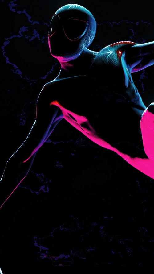 Marvel's Spider-Man Miles Morales in Neon Lighting
