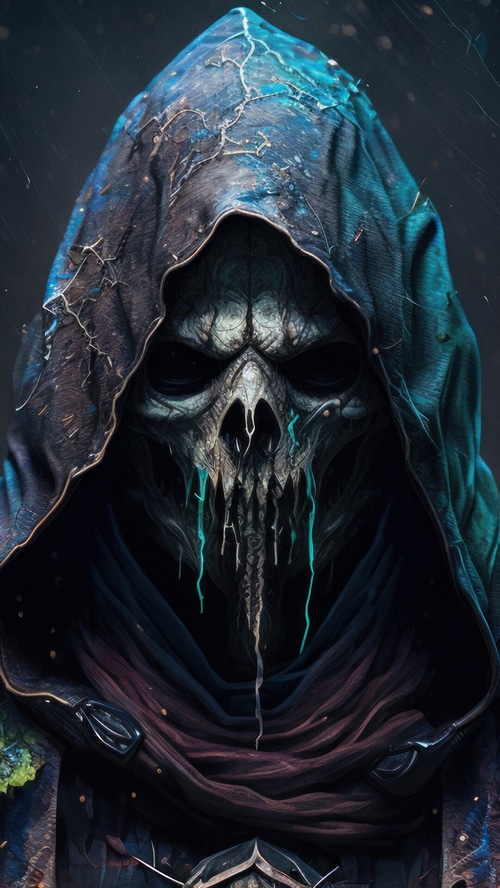 Undead creature in a dark hooded robe