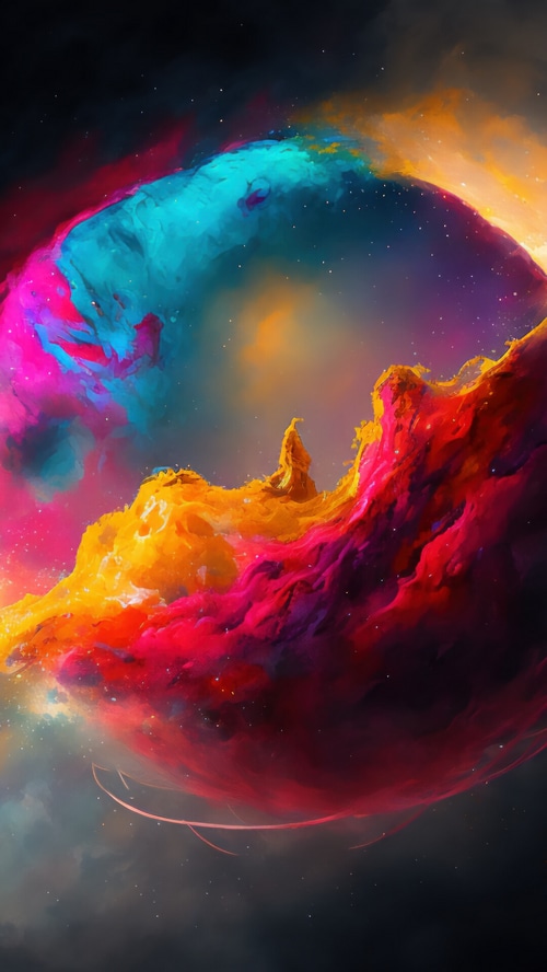 Colorful Nebula in Outer Space