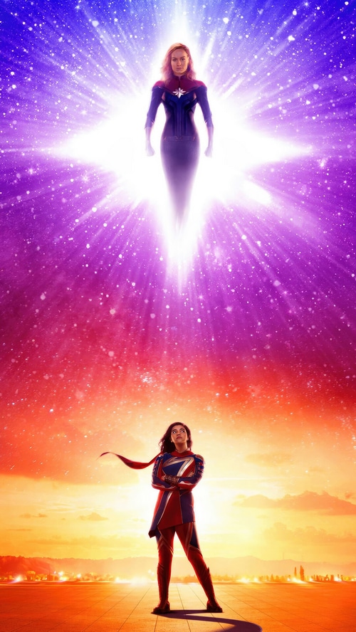 Captain Marvel and Ms. Marvel in The Marvels