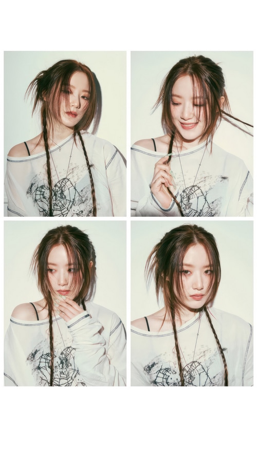 Shuhua of (G)I-DLE in a four-panel photoshoot