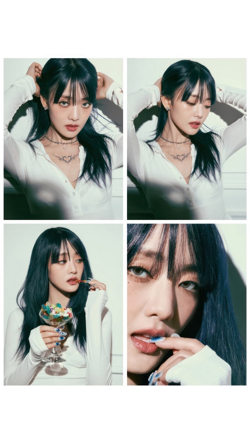 Minnie (GIDLE) with candy and tattoos