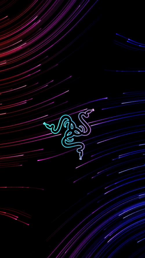 Razer logo with colorful light streaks