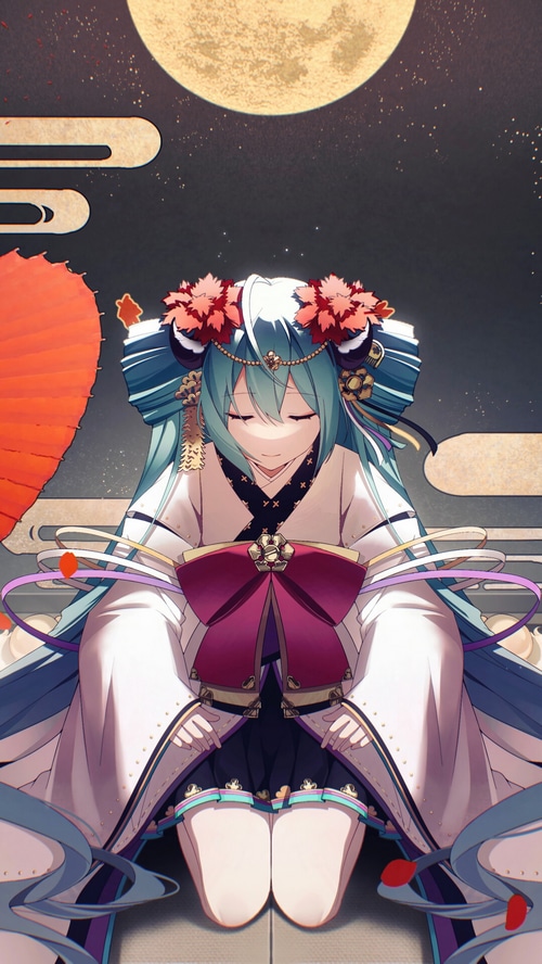 Hatsune Miku in a Traditional Japanese Kimono