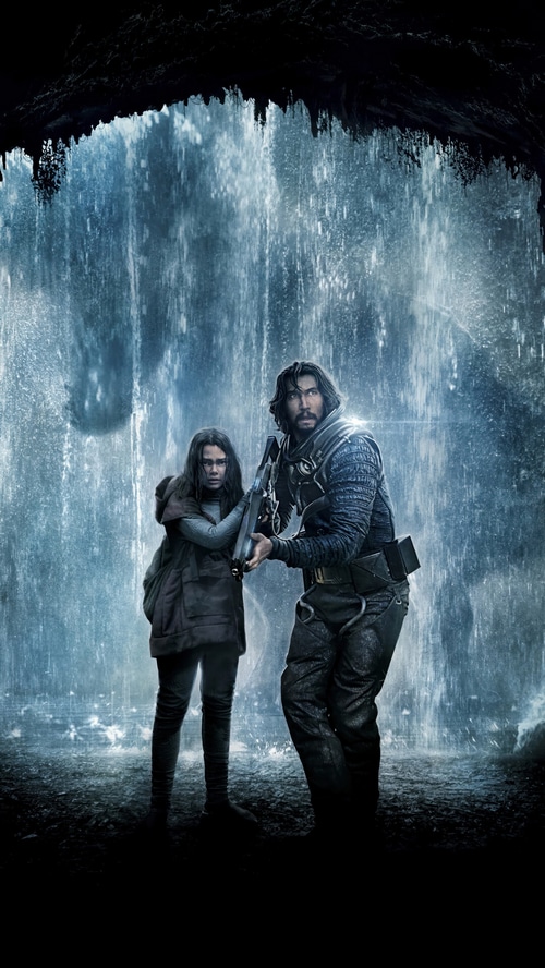 Adam Driver and Ariana Greenblatt in 65
