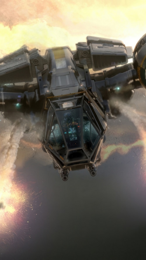 Star Citizen spacecraft in flight