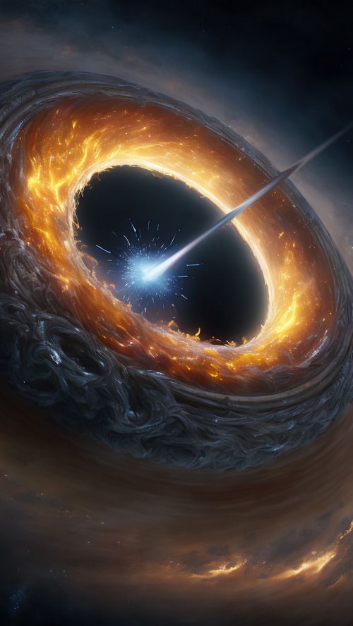 Digital Art of a Black Hole in Space