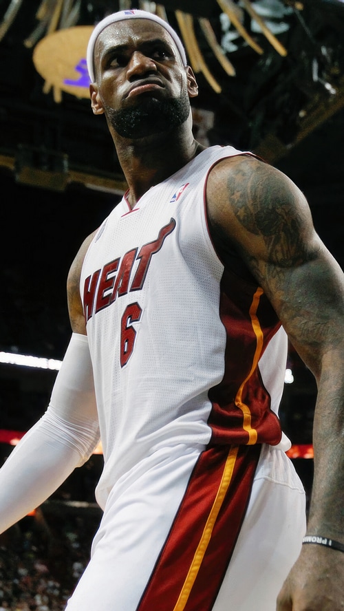 LeBron James in a Miami Heat jersey