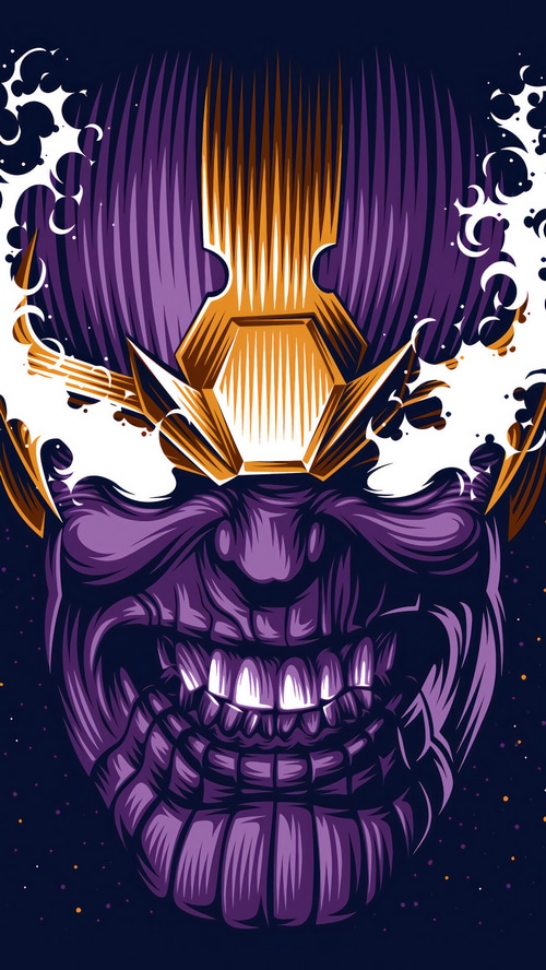 Thanos with Golden Helmet and Purple Face