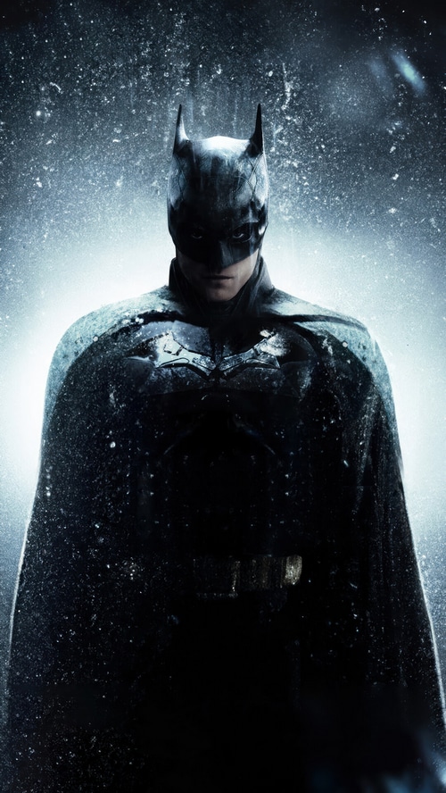 Batman in a dark, gritty suit
