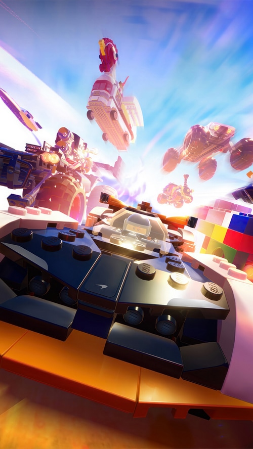 LEGO 2K Drive vehicles in the sky