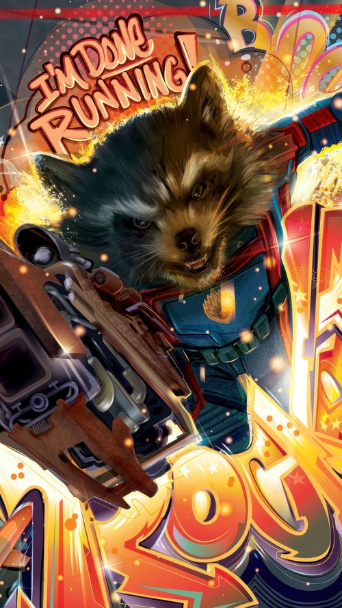 Rocket Raccoon in Guardians of the Galaxy Vol. 3 Poster