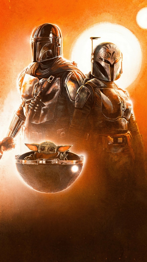 The Mandalorian Season 3 Poster with Din Djarin and Bo-Katan Kryze