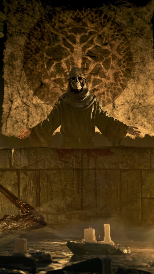 Resident Evil 4 Remake Zealot with Skull Mask