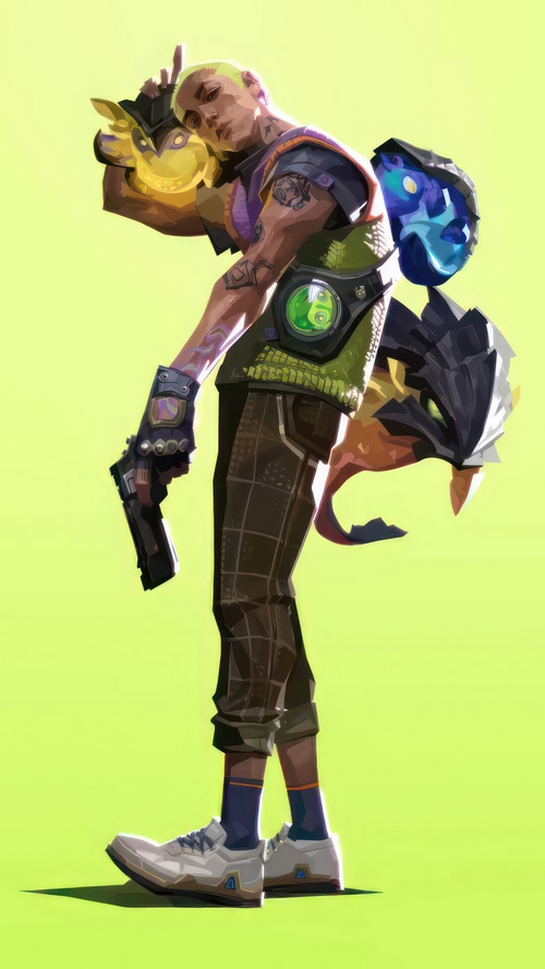Gekko from Valorant with his creature companions