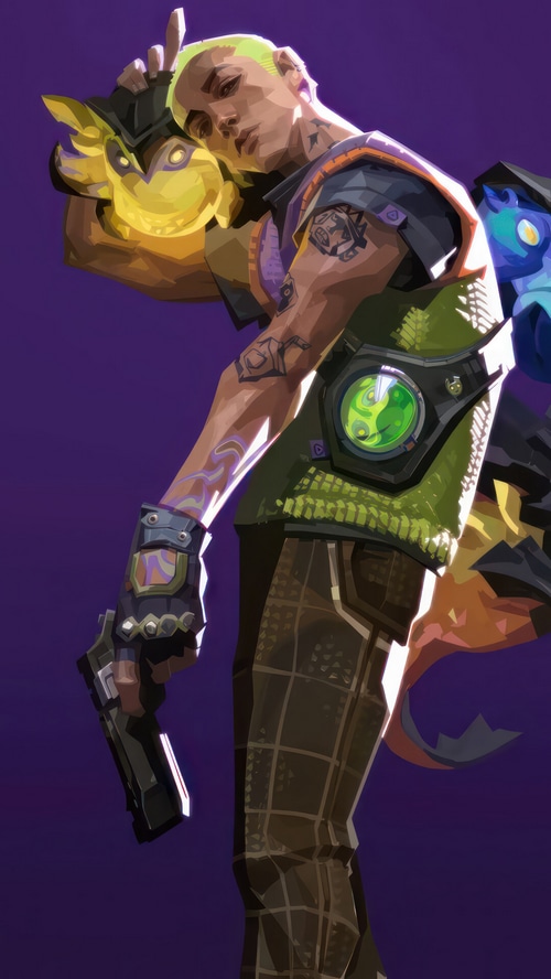 Gekko from Valorant with his creature companion