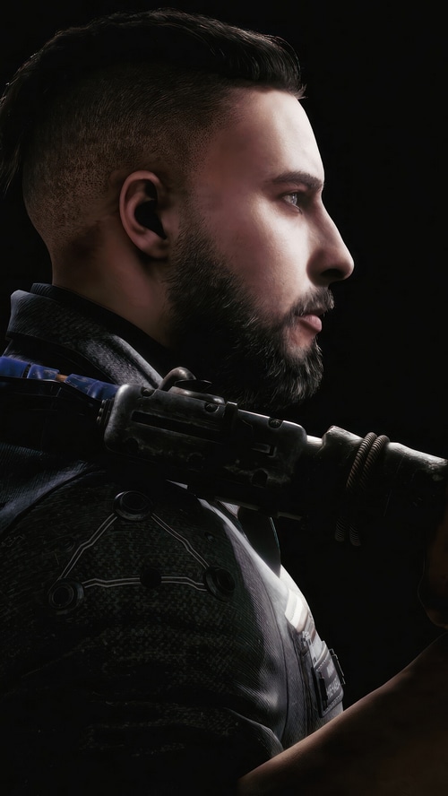 Major P-3 from Atomic Heart holding a weapon