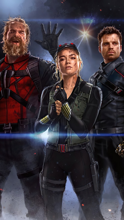 Thunderbolts Characters: Red Guardian, Yelena Belova, Winter Soldier