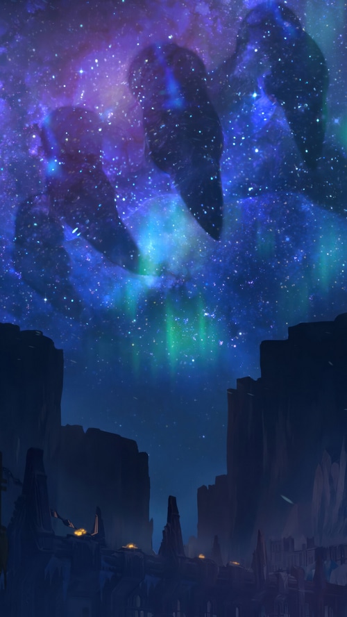 Aurelion Sol in a starry night sky