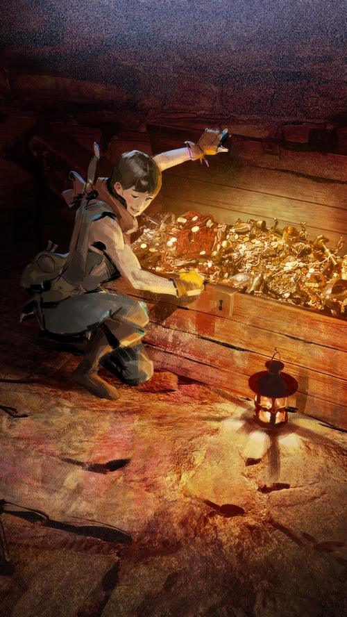 Treasure Chest Filled with Gold