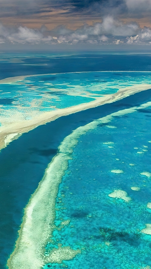 Aerial view of the Great Barrier Reef, Australia