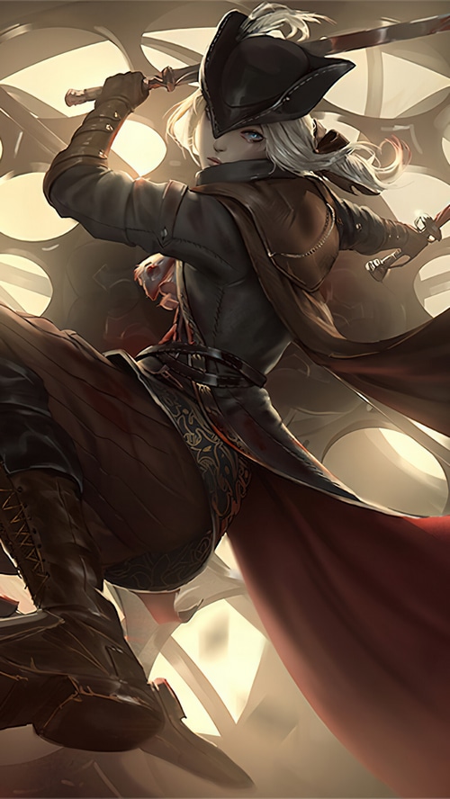 Lady Maria from Bloodborne in action