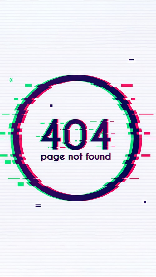 404 Page Not Found Glitch Effect