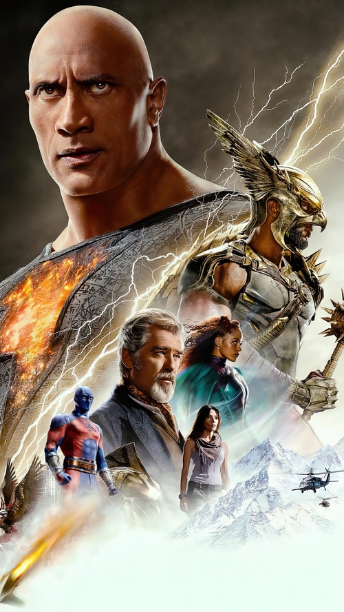 Black Adam Movie Poster with Dwayne Johnson