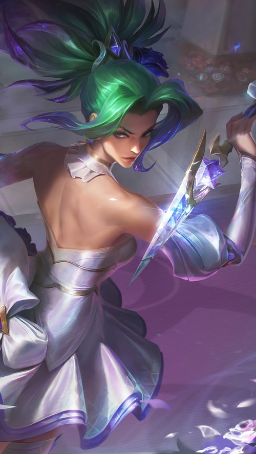 Crystal Rose Akali League of Legends Splash Art