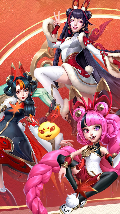 League of Legends Mythmaker characters with bunny ears