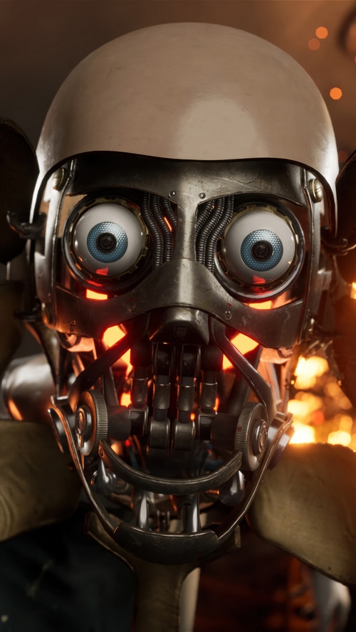 Close-up of a robot from Atomic Heart