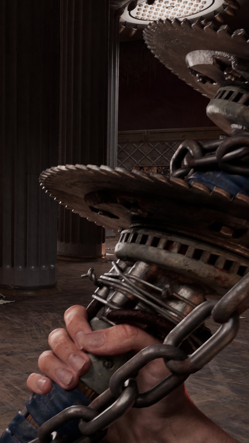 Atomic Heart weapon held by a hand