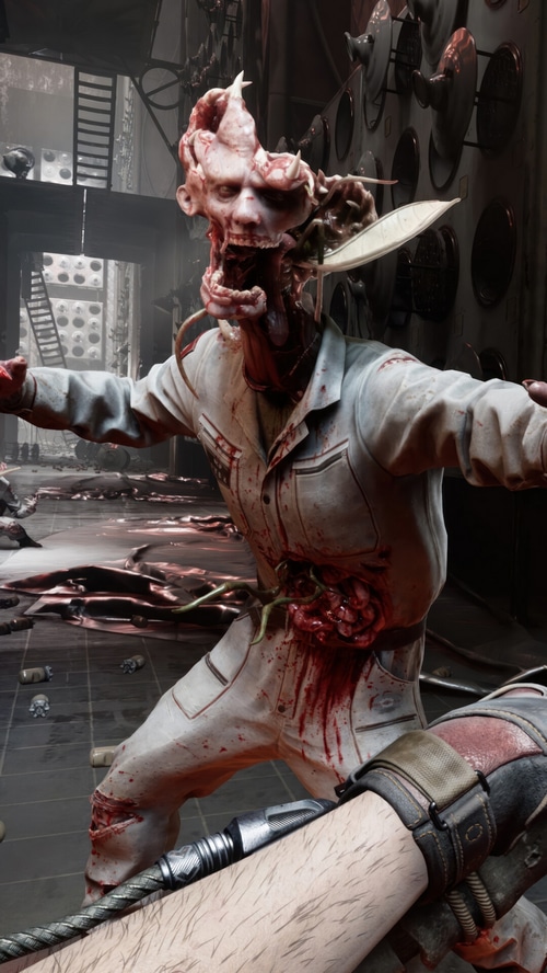 Atomic Heart mutated enemy in a laboratory