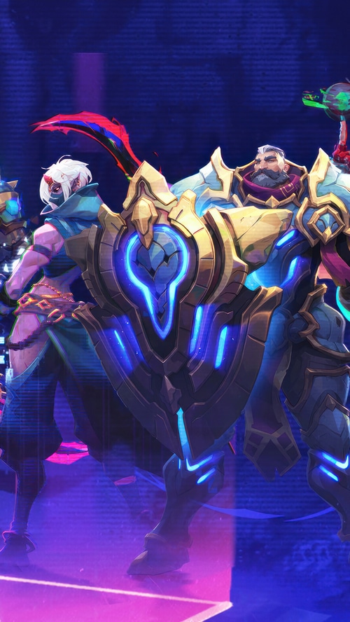 League of Legends characters with futuristic armor