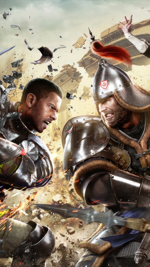 Warhaven characters in battle