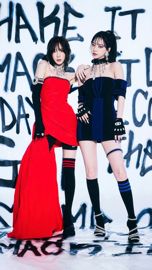 GOT The Beat's Taeyeon and Karina in 'Stamp On It'